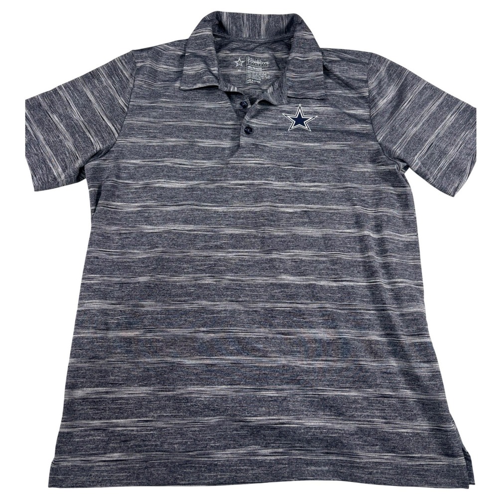 Dallas Cowboys Authentic Mens Polo Shirt Medium Blue Gray‎ Space Dye Performance